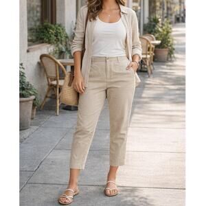 GAP Tan Slim Ankle Pants Women’s Size 14 Stretch Chino Casual Trousers NWT